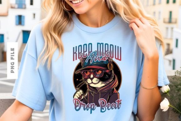 Creative Apparel Design: Keep Meow and Drop Beat