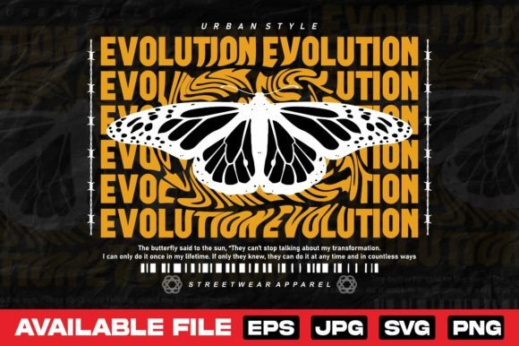 Evolution Butterfly Streetwear Design: Urban Graphics for Modern Brands