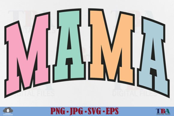 Retro Mama SVG: Varsity Design for Mom-Themed Projects