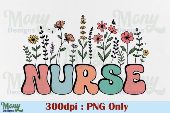 Retro Nurse PNG: Vintage Charm with Floral Flair