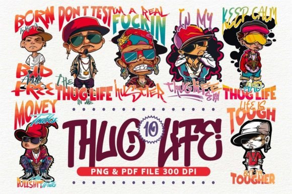 Unleash Your Brand with the Thug Life T-Shirt Design Bundle